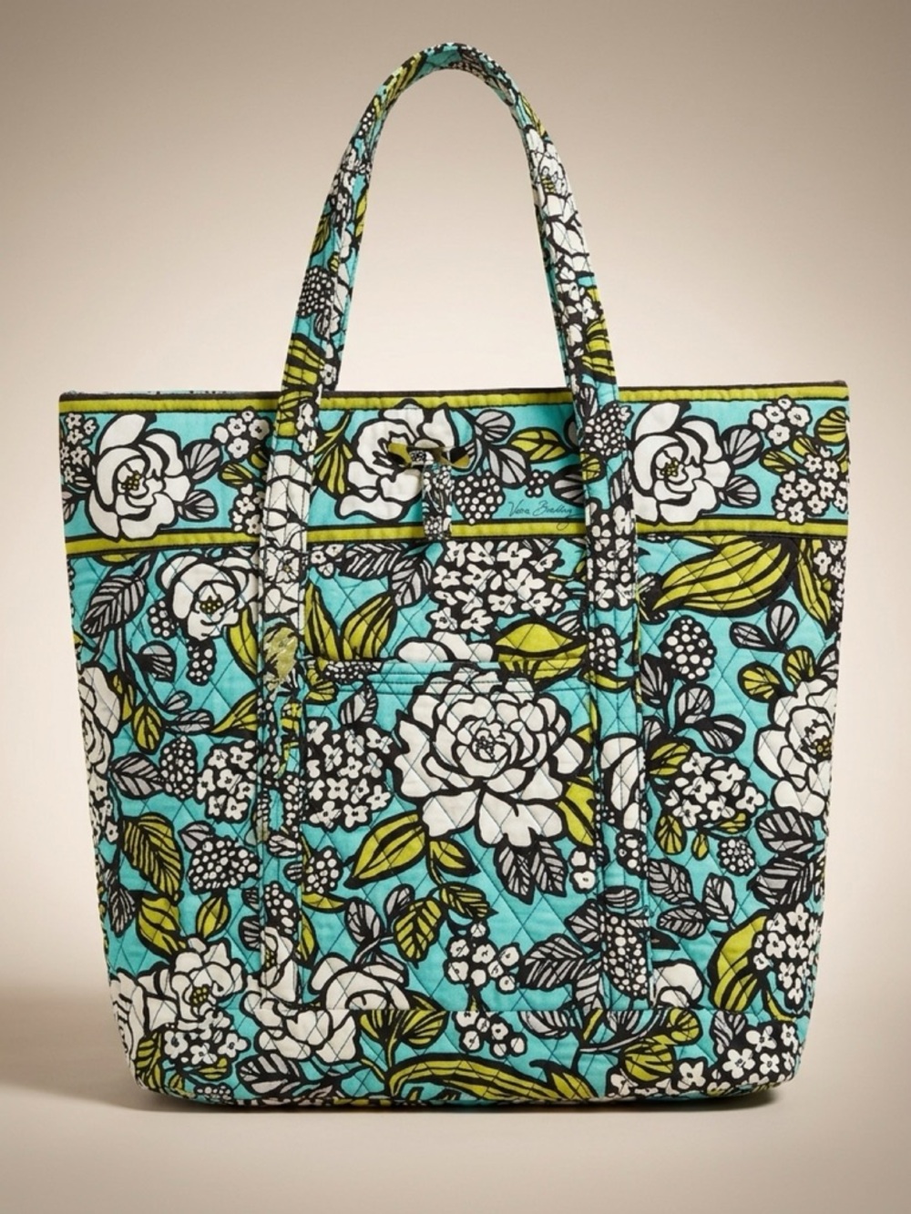 Vera Bradley Island Blooms Turquoise Floral Quilted Tote